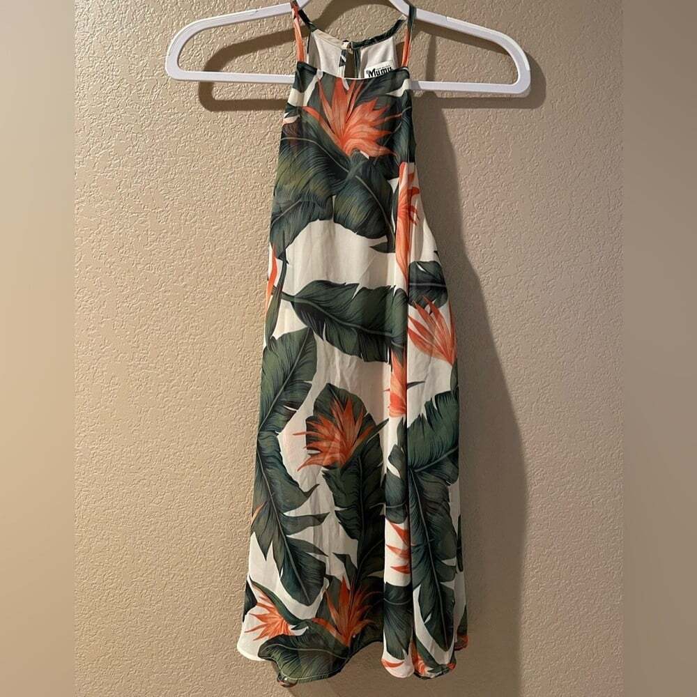 Show Me Your MuMu Leaf Print Halter Dress
